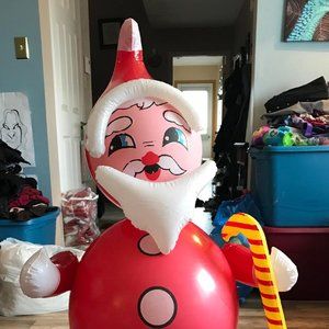 Vintage 1960's Inflatable 3.5 Foot Santa Christmas